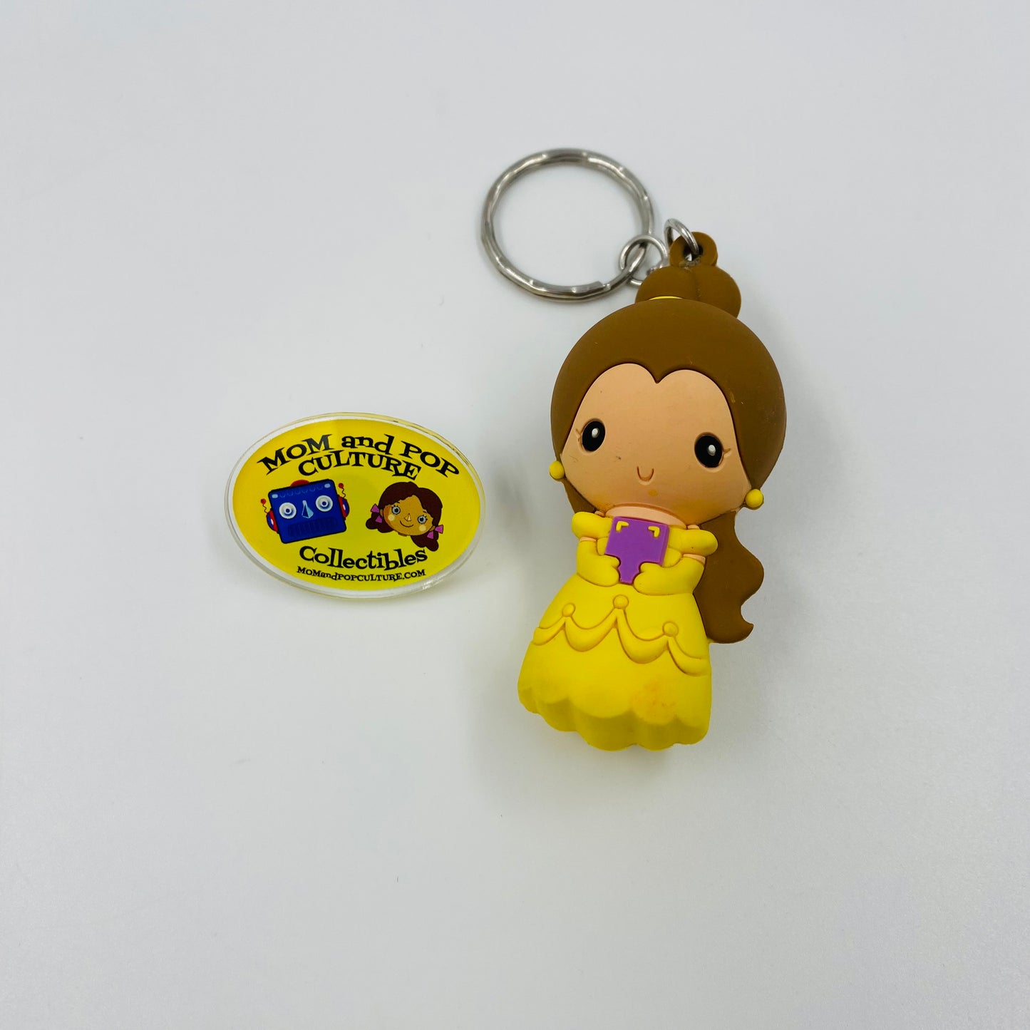Disney Princess Figural Bag Clip Beauty and the Beast Belle 3.25” keychain