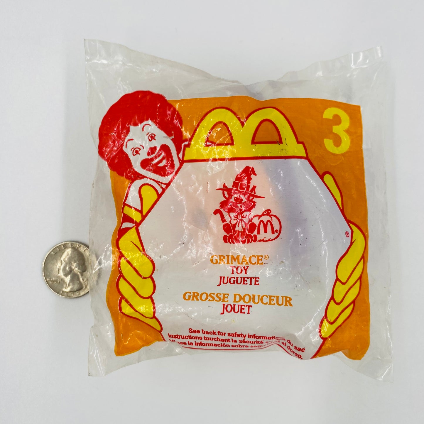 Ronald and Pals Haunted Halloween Grimace as a jack o lantern pumpkin Nerds candy dispenser McDonald's Happy Meal toy (1998) bagged