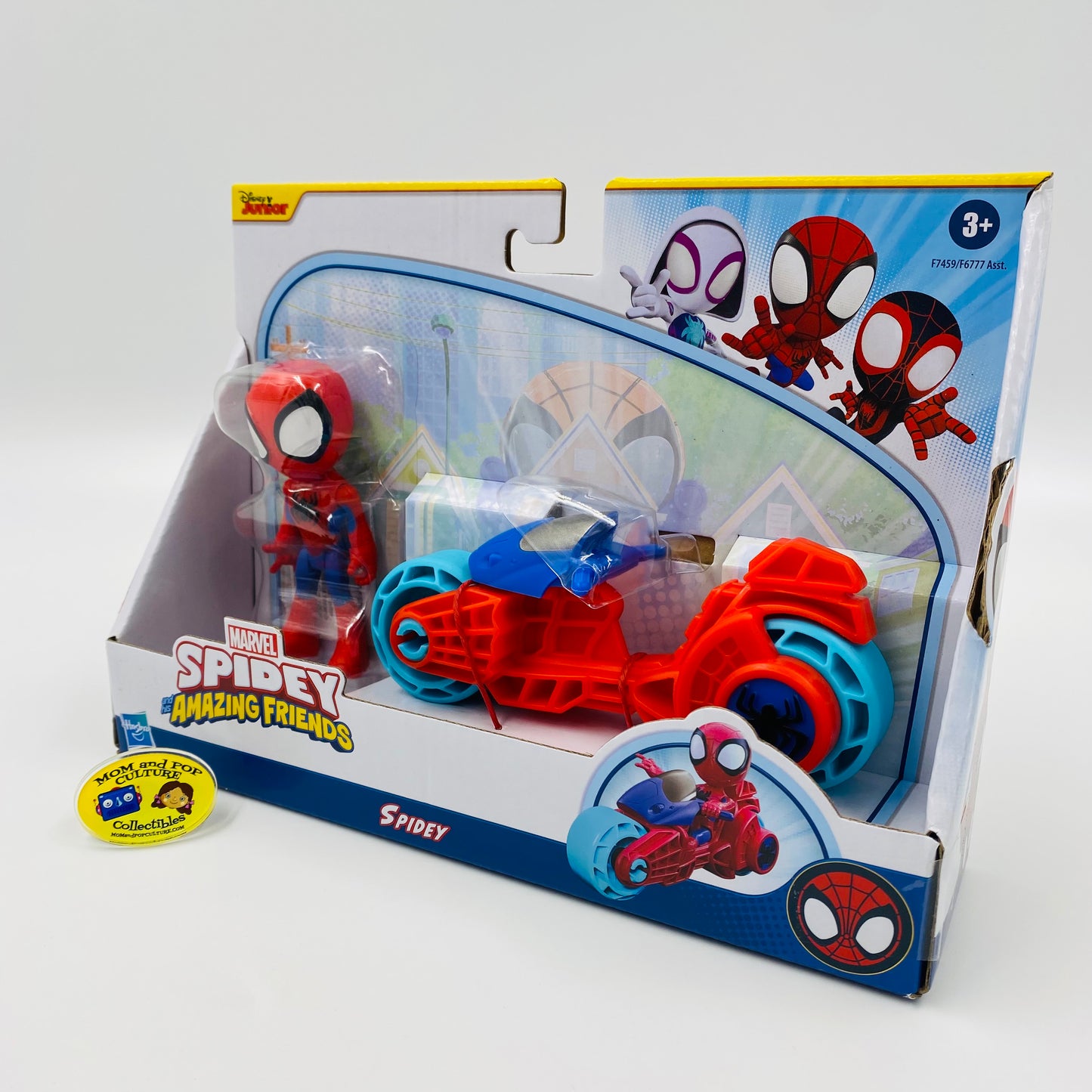 Spidey and his Amazing Friends Spidey and Spidey Cycle carded 4” action figure and vehicle (2022) Hasbro