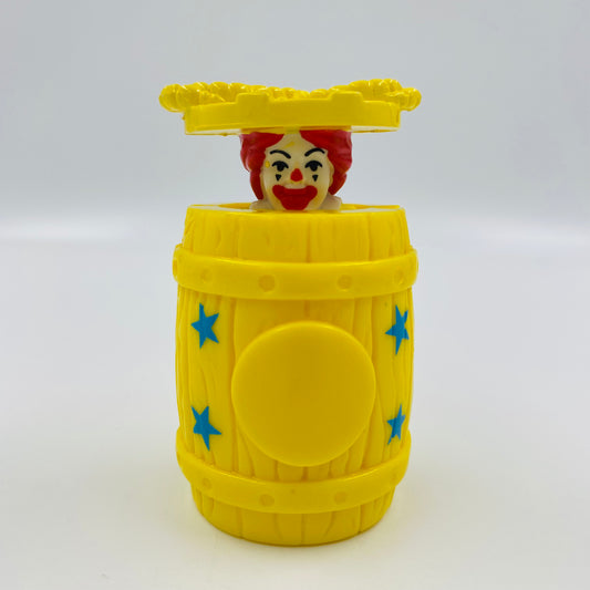 McRodeo Ronald McDonald in a barrel McDonald's Happy Meal toy (1995) loose