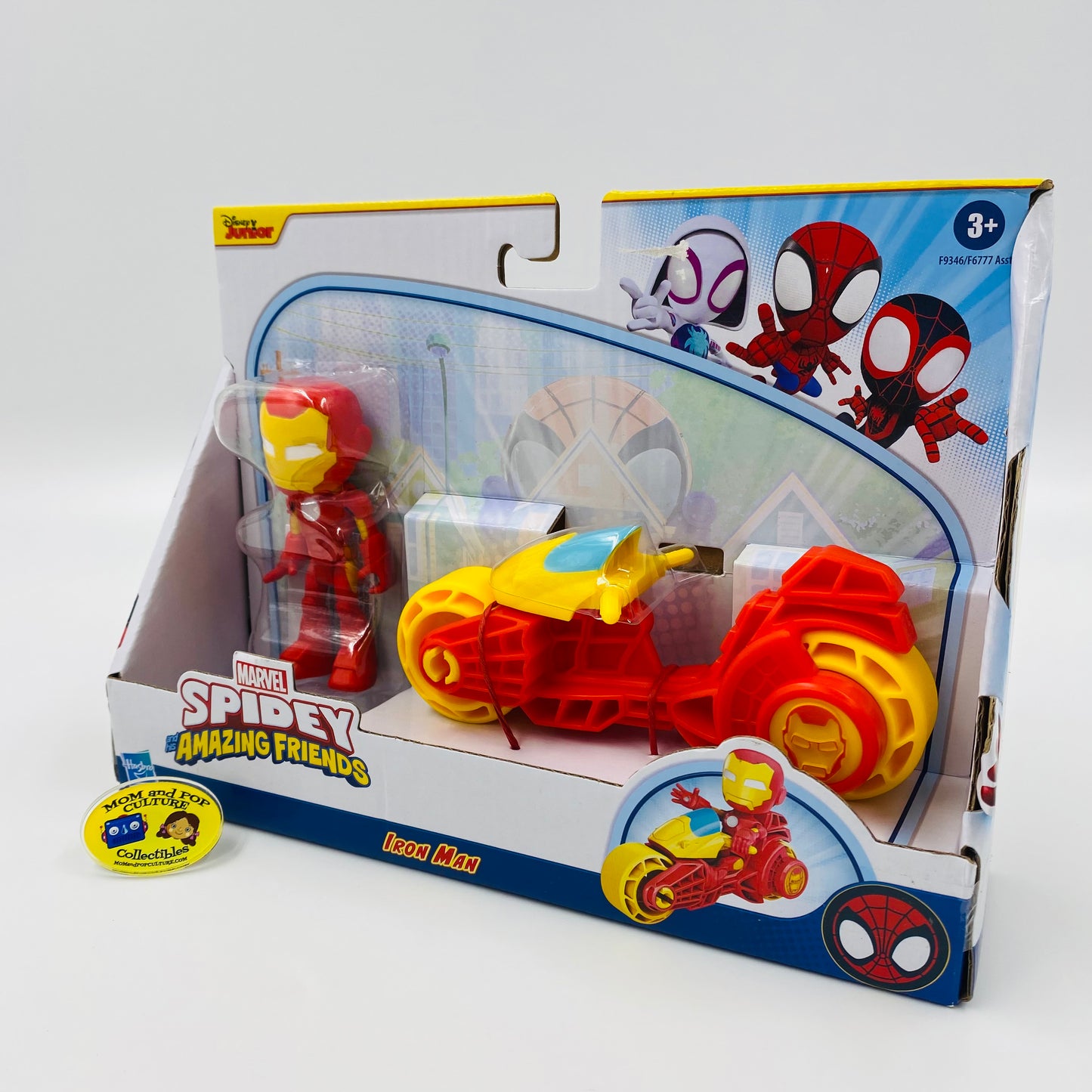 Spidey and his Amazing Friends Iron Man and Iron Cycle carded 4” action figure and vehicle (2022) Hasbro