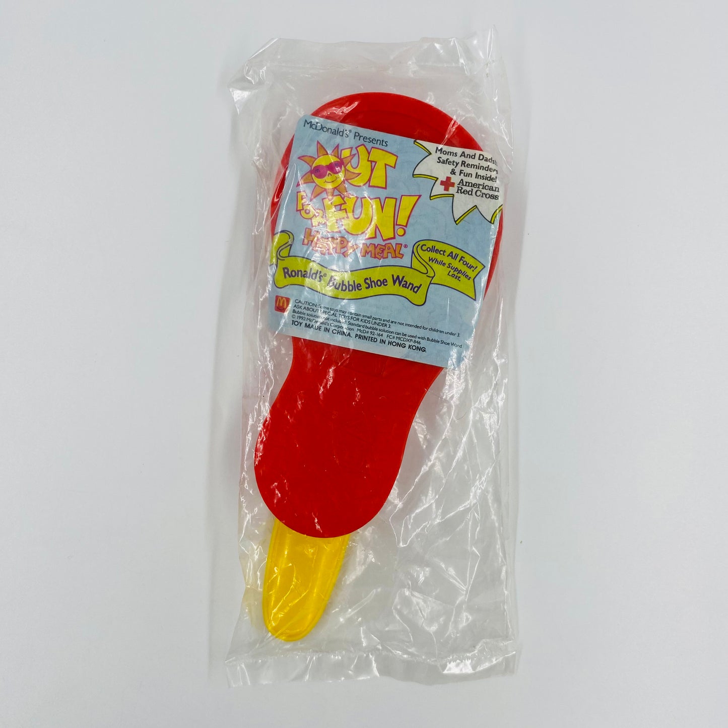 McDonald's Presents Out For Fun! Ronald's Bubble Shoe Wand McDonald's Happy Meal toy (1992) bagged