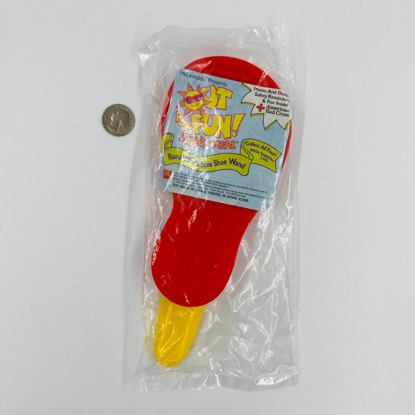 McDonald's Presents Out For Fun! Ronald's Bubble Shoe Wand McDonald's Happy Meal toy (1992) bagged