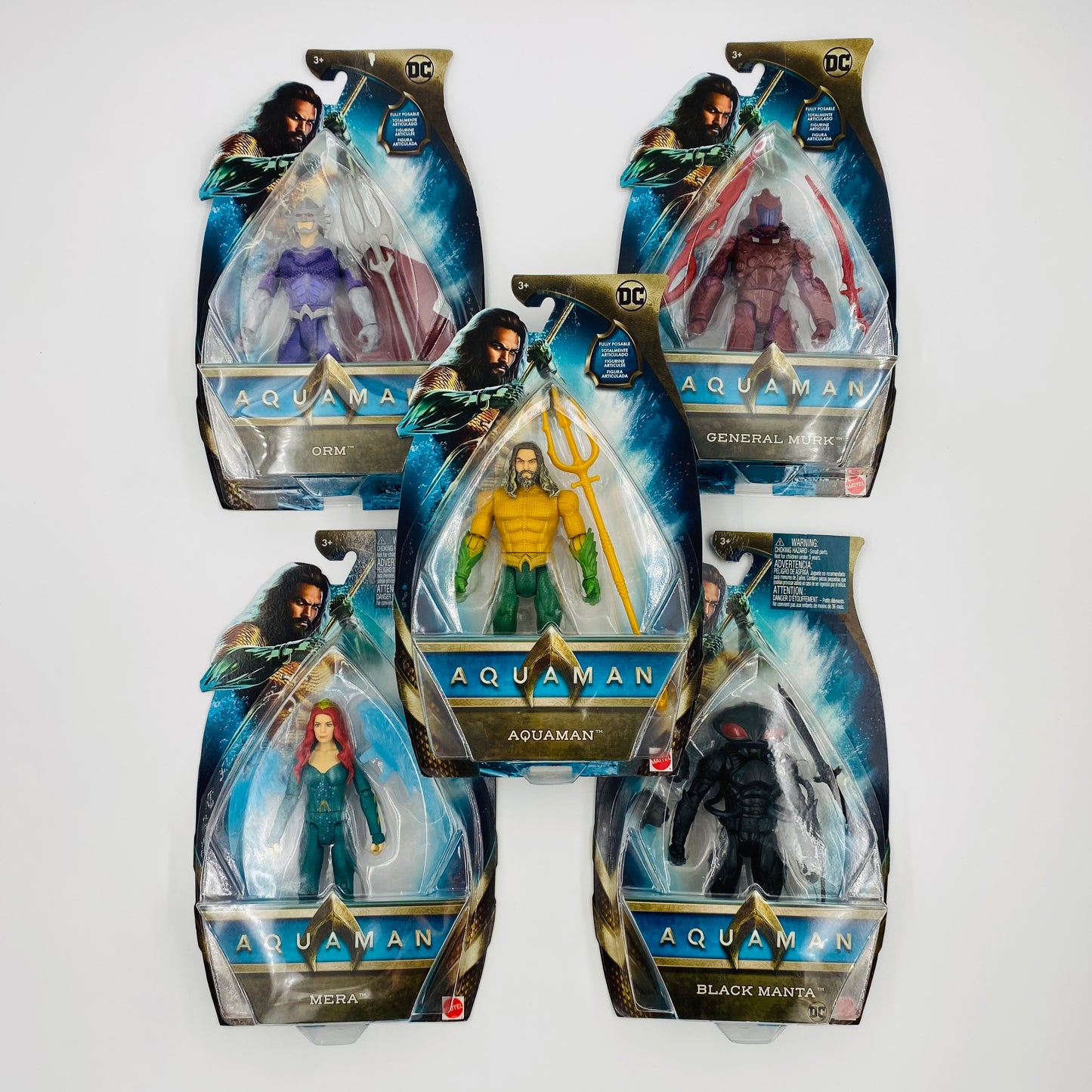 Aquaman set of 5 carded 6” action figures (2018) Mattel