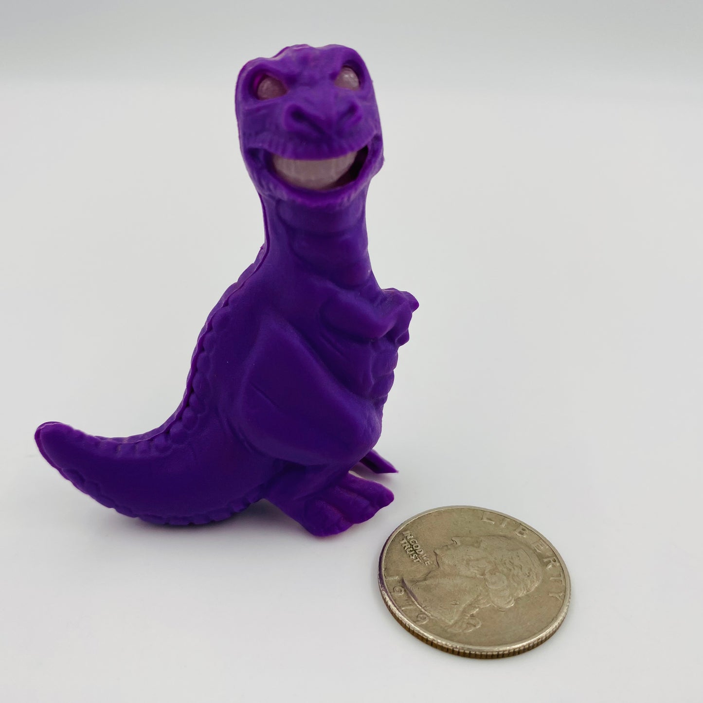 Post Fruity Pebbles The Flintstones Skele-Saurus purple T-Rex (1996) loose