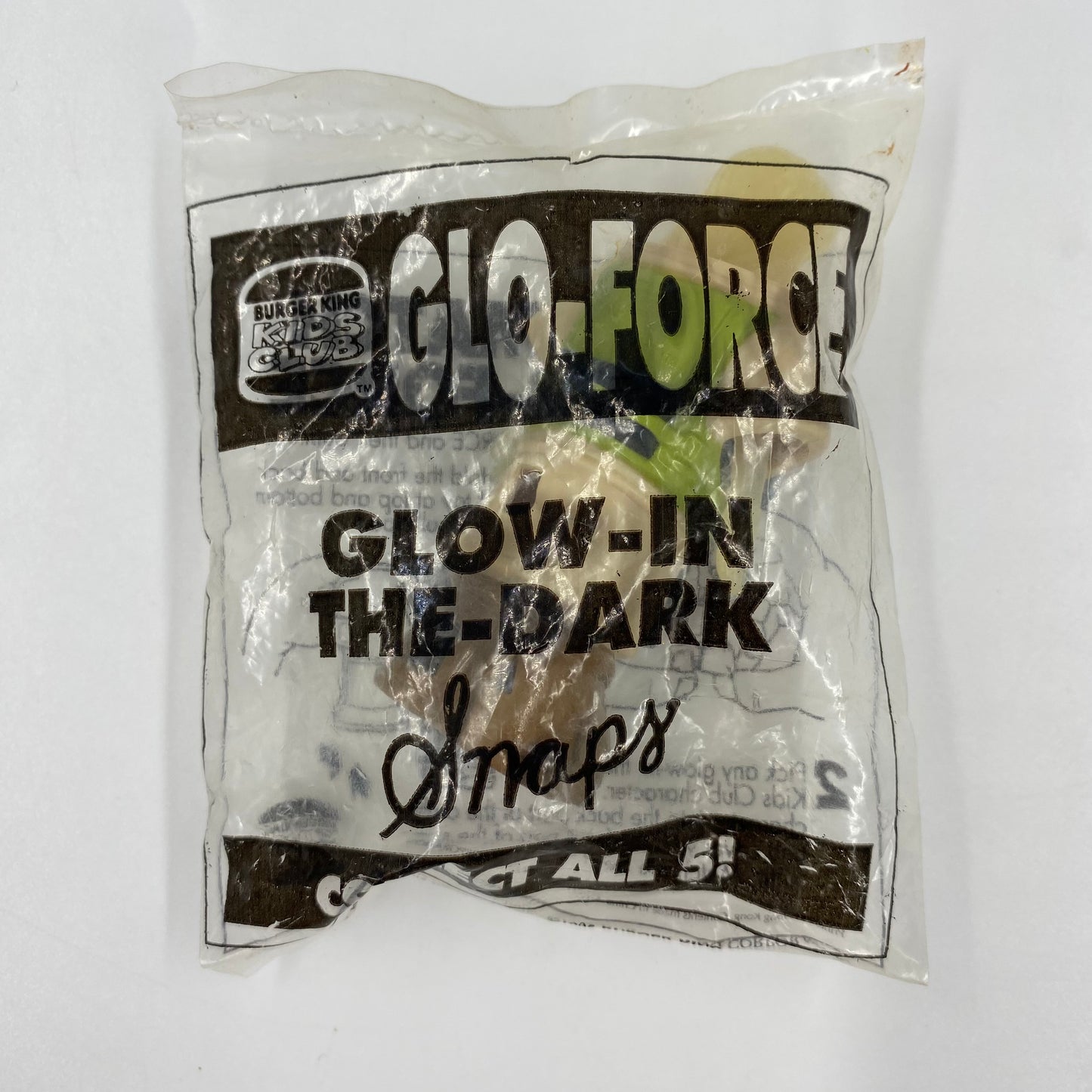 Glo-Force Snaps Burger King Kids' Meal toy (1996) bagged