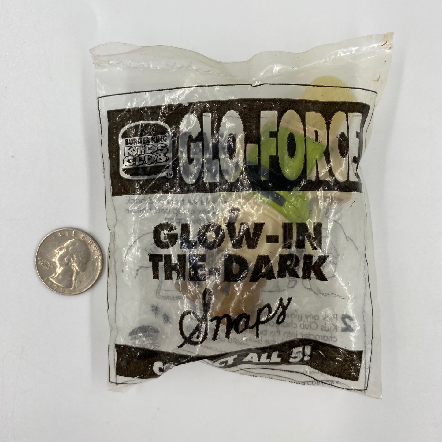 Glo-Force Snaps Burger King Kids' Meal toy (1996) bagged