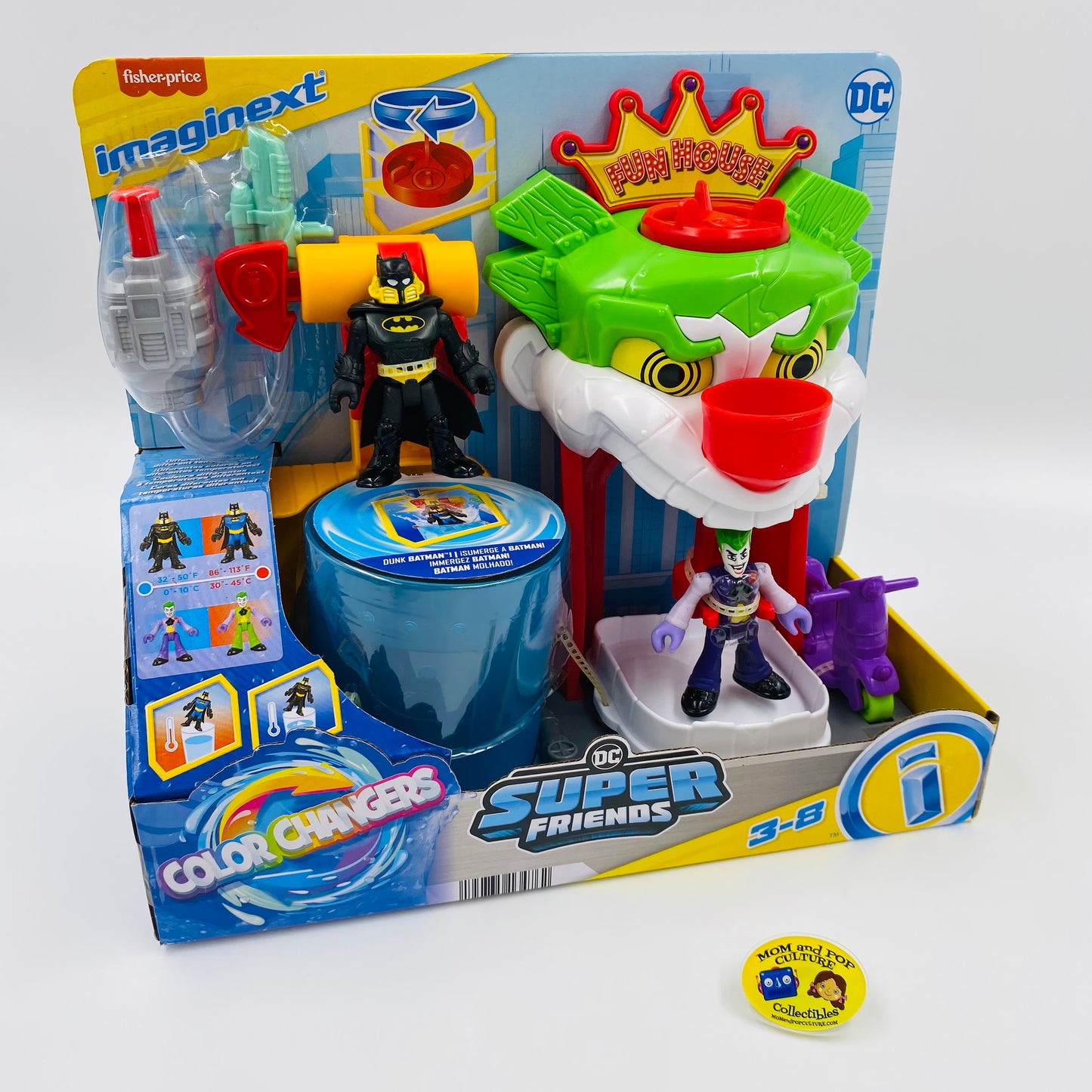 Imaginext DC Super Friends The Joker Funhouse carded 2.75“ action figure playset Fisher-Price