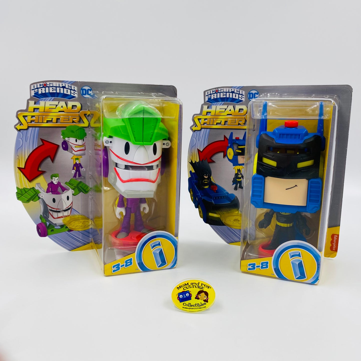 Imaginext DC Super Friends Head Shifters Batman & Joker carded 2.75“ action figures (2016) Fisher-Price