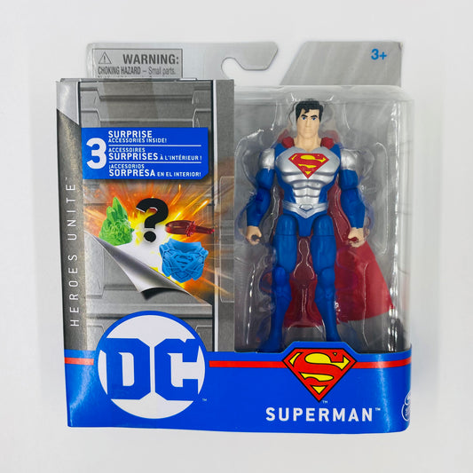 DC Heroes Unite Superman (silver chest armor) carded 4” action figure (2020) Spin Master