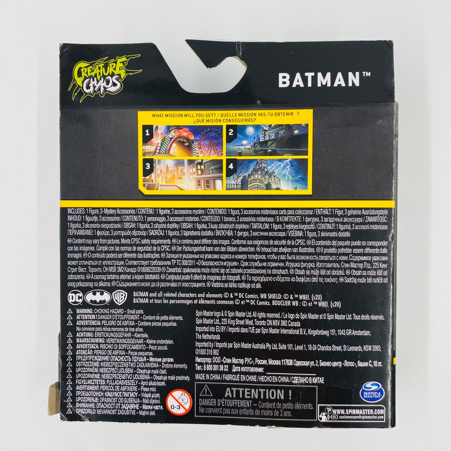 Batman The Caped Crusader Creature Chaos Batman (black & grey) carded 4” action figure (2020) Spin Master