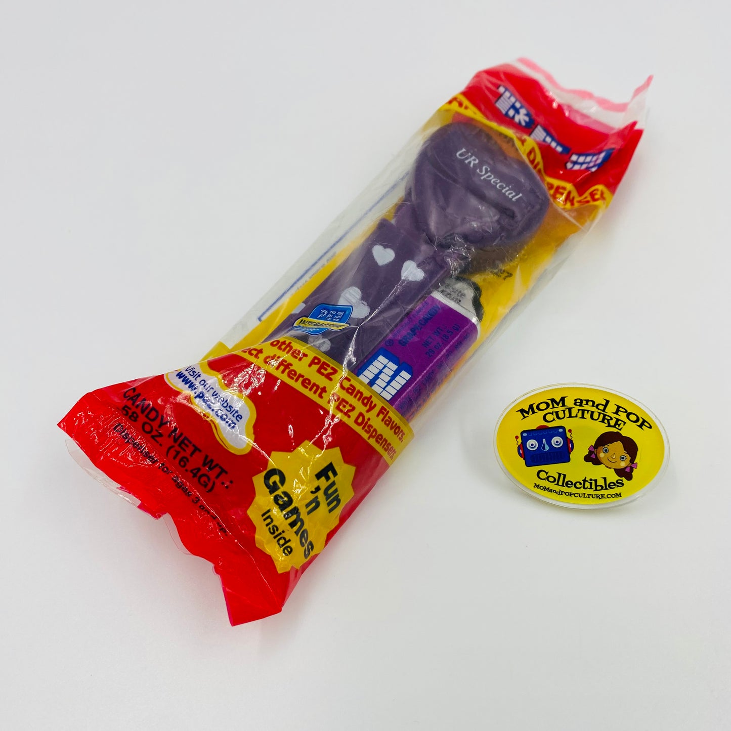 Valentine's Day Heart “UR Special” purple PEZ dispenser (2005) bagged 4.9 Hungary red cello