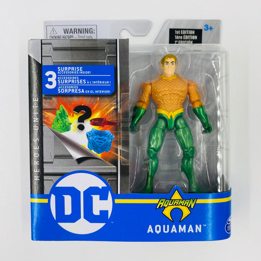 DC Heroes Unite Aquaman (no beard) carded 4” action figure (2020) Spin Master