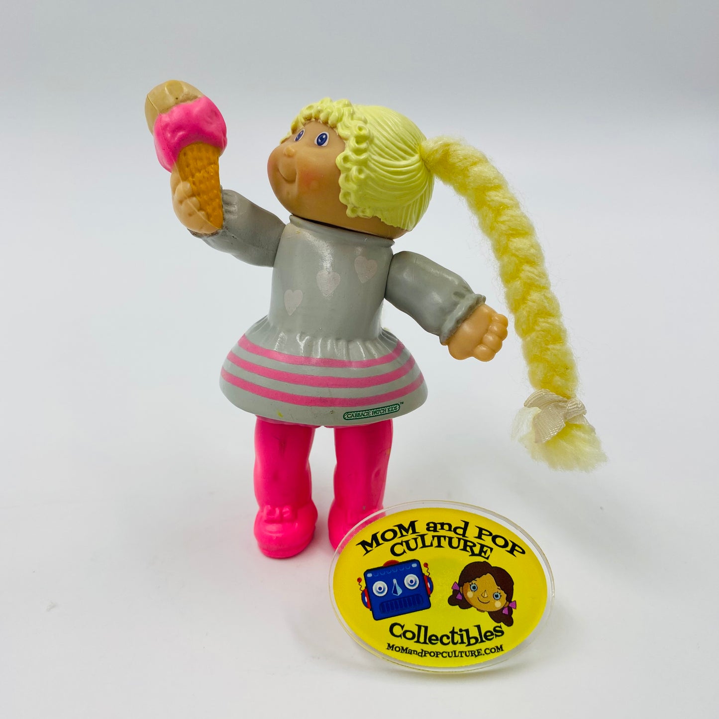 Cabbage Patch Kids grey & pink outfit/ice cream cone loose 3.5” poseable figure (1984) Panosh Place