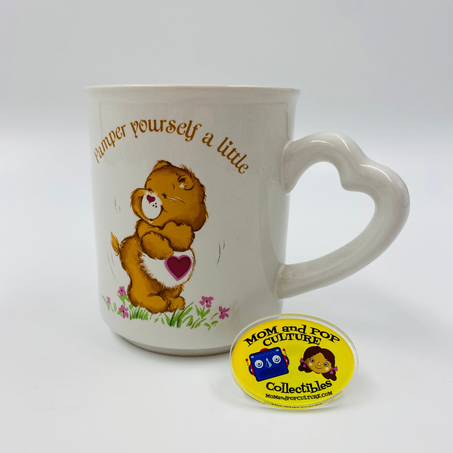 Care Bears Tenderheart "PAMPER YOURSELF A LITTLE" 9oz mug (1983) American Greetings