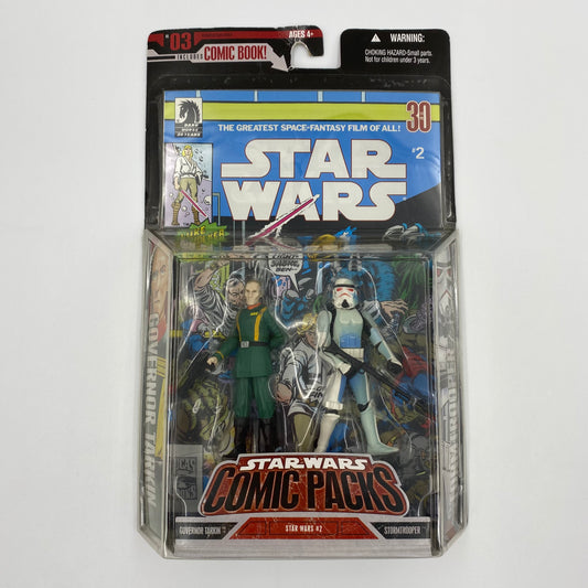 Star Wars Comic Packs #3 Governor Tarkin & Stormtrooper carded 3.75” action figures (2006) Hasbro