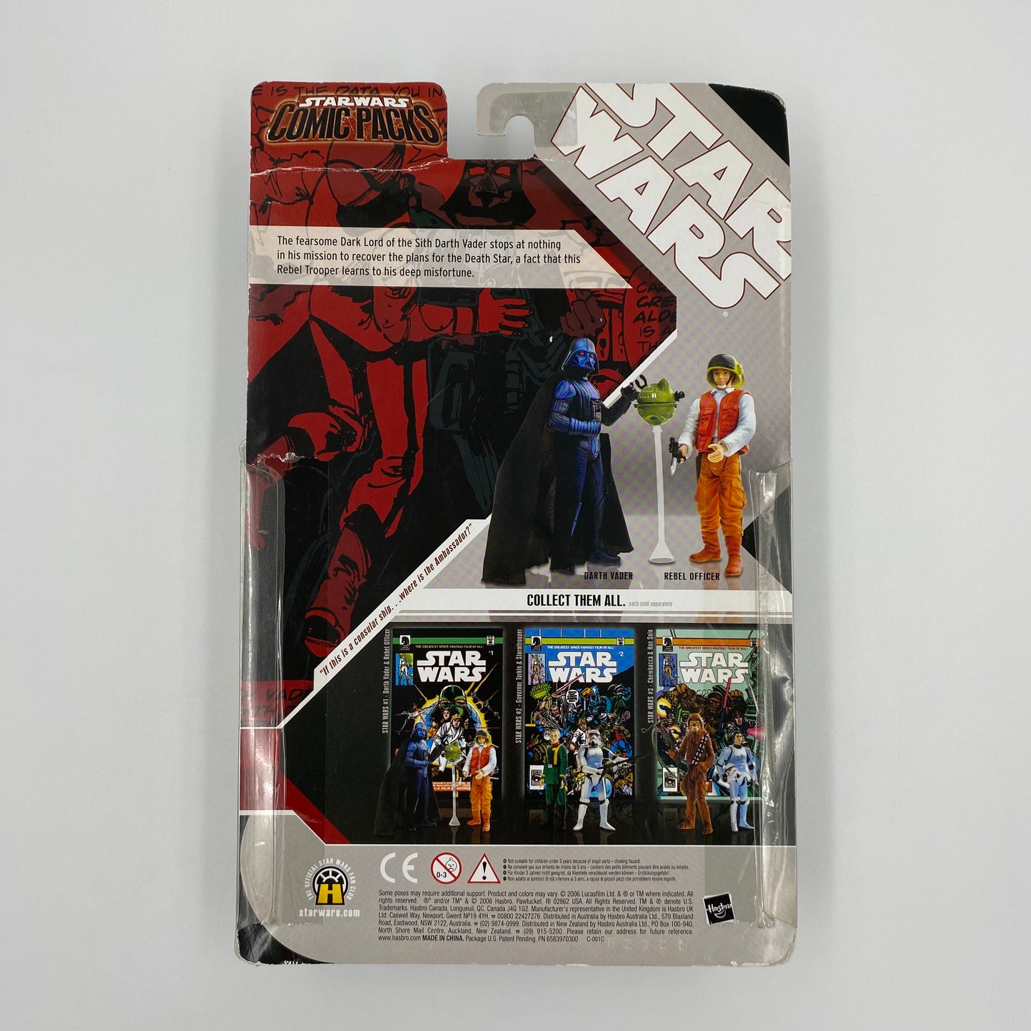 Star Wars Comic Packs #2 Darth Vader & Rebel Officer carded 3.75” action figures (2006) Hasbro