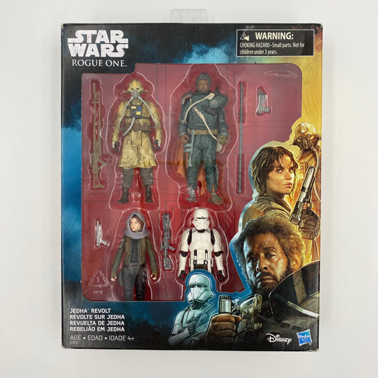 Star Wars Rogue One Jedha Revolt Sergeant Jyn Erso, Imperial Hovertank Pilot, Edrio Two Tubes & Saw Gerrera 3.75” boxed action figures (2016) Hasbro