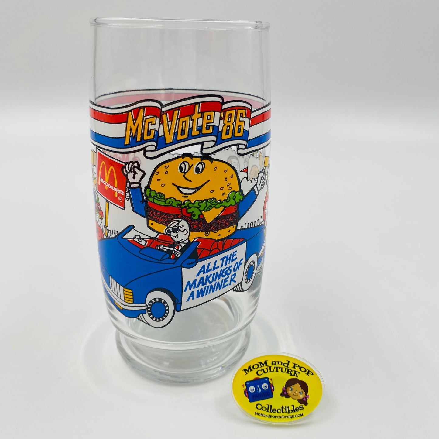 McDonald’s McVote ‘86 McD.L.T. 16oz glass (1986)