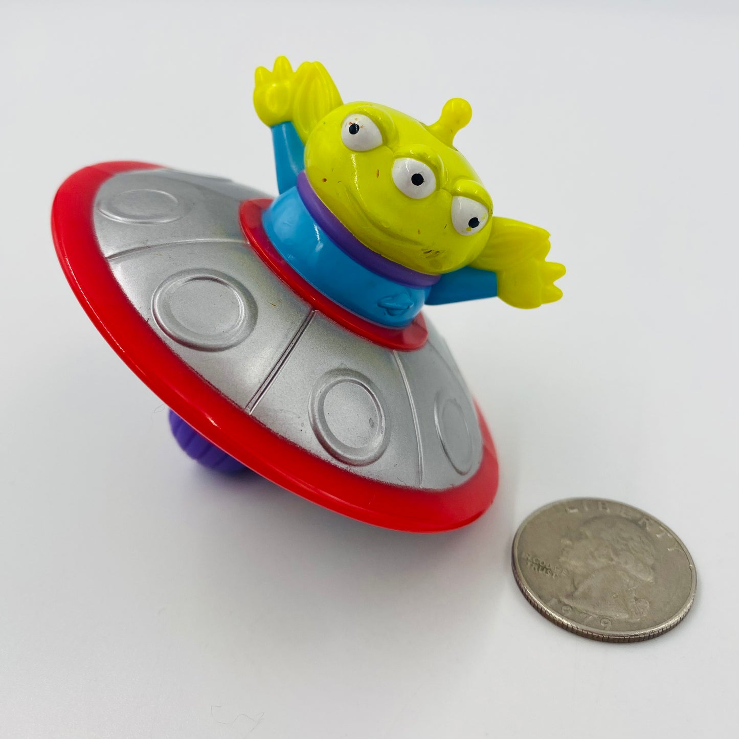 Toy Story 2 Little Green Alien spinning top McDonald's Happy Meal toy (1999) loose