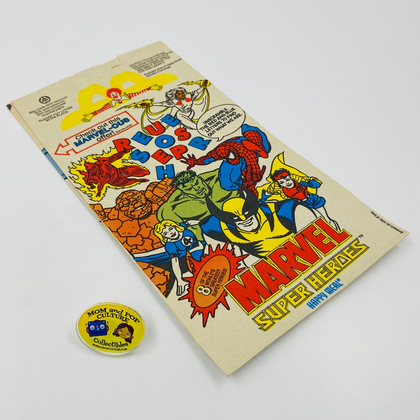 Marvel Super Heroes Danger Room McDonald's Happy Meal bag (1996)