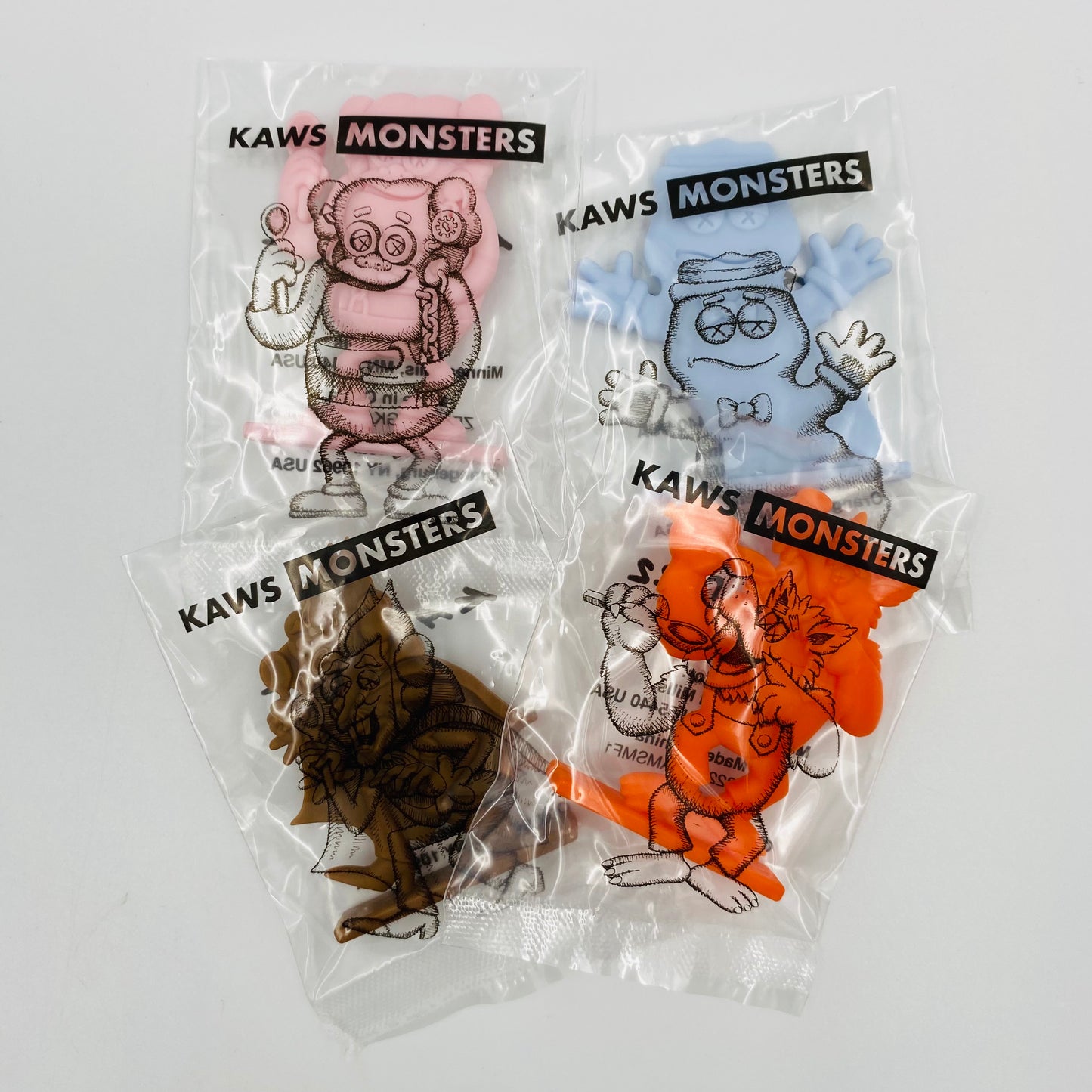 General Mills Cereal Monsters Kaws mail away 4pk figurine set (2022) bagged