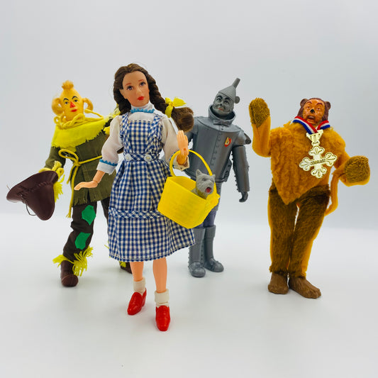 Wizard of Oz Dorothy Gale with Toto, Scarecrow, Tin Man & the Cowardly Lion loose 8” action figures (1975) MEGO