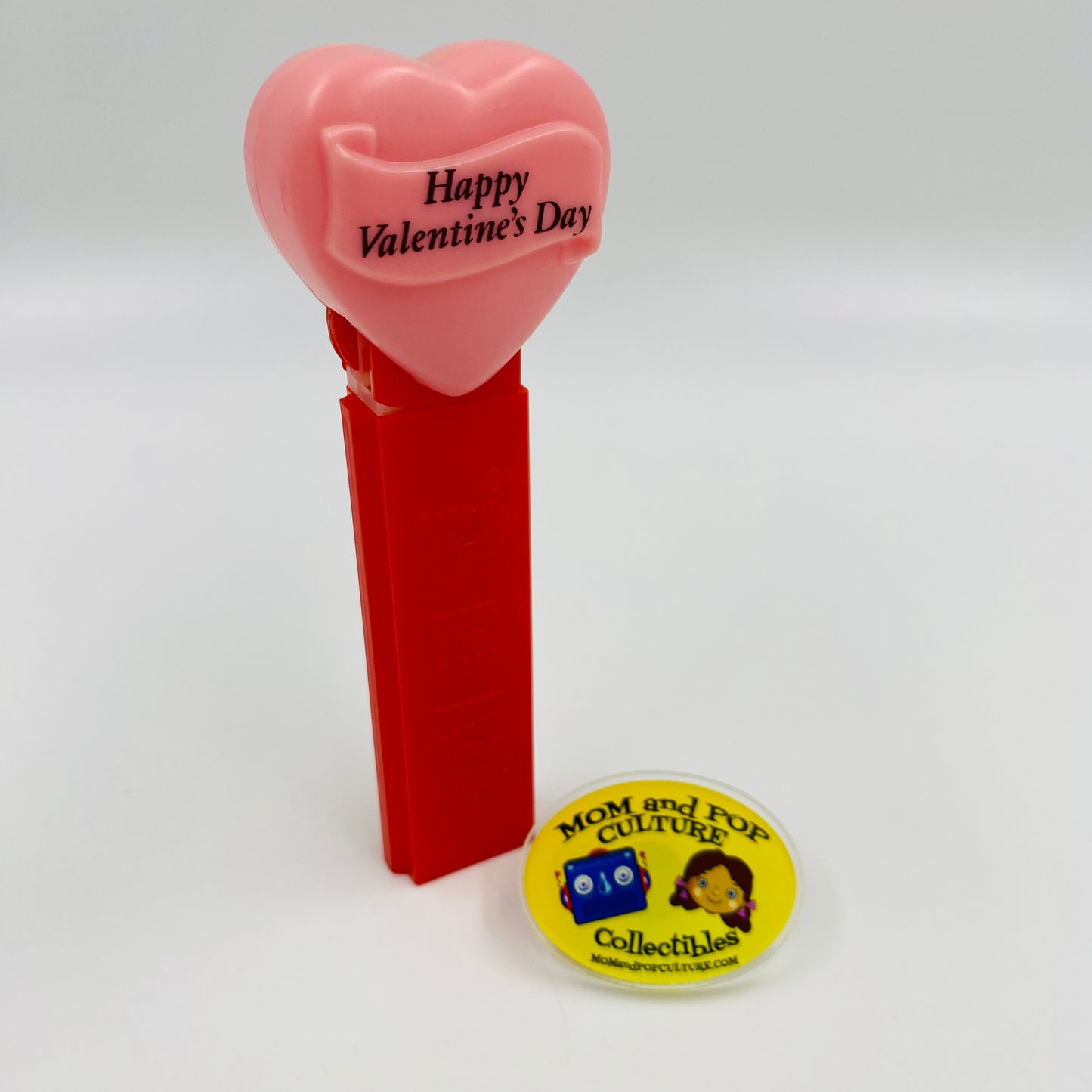 Valentine's Day Heart pink on red “Happy Valentine's Day” PEZ dispenser (1996) loose 4.9 Hungary