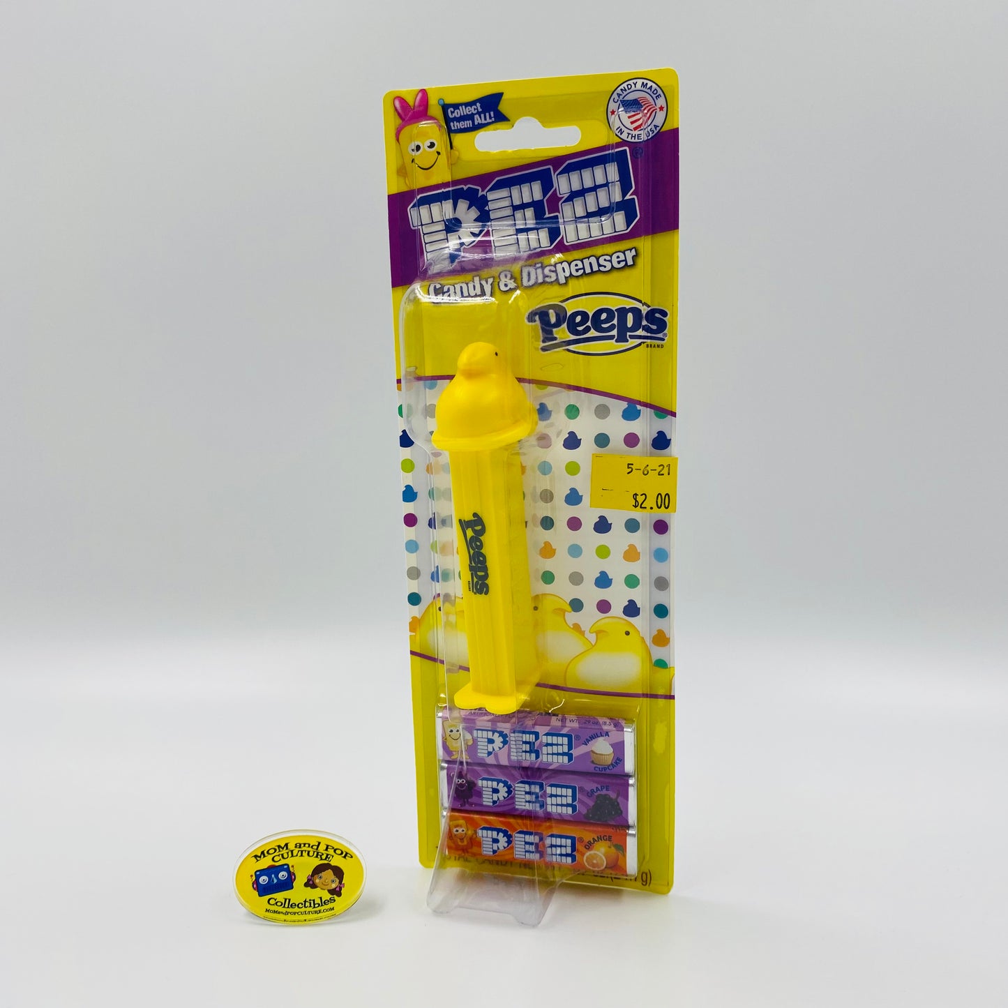 Easter Peeps Yellow Chick PEZ dispenser (2021) carded 7.5 Hungary