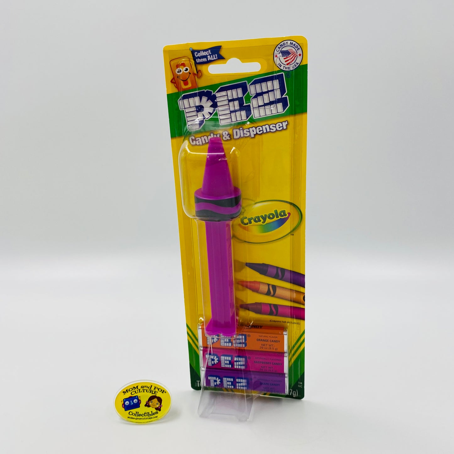 Crayola Vivid Violet crayon PEZ dispenser (2018) carded 7.5 China