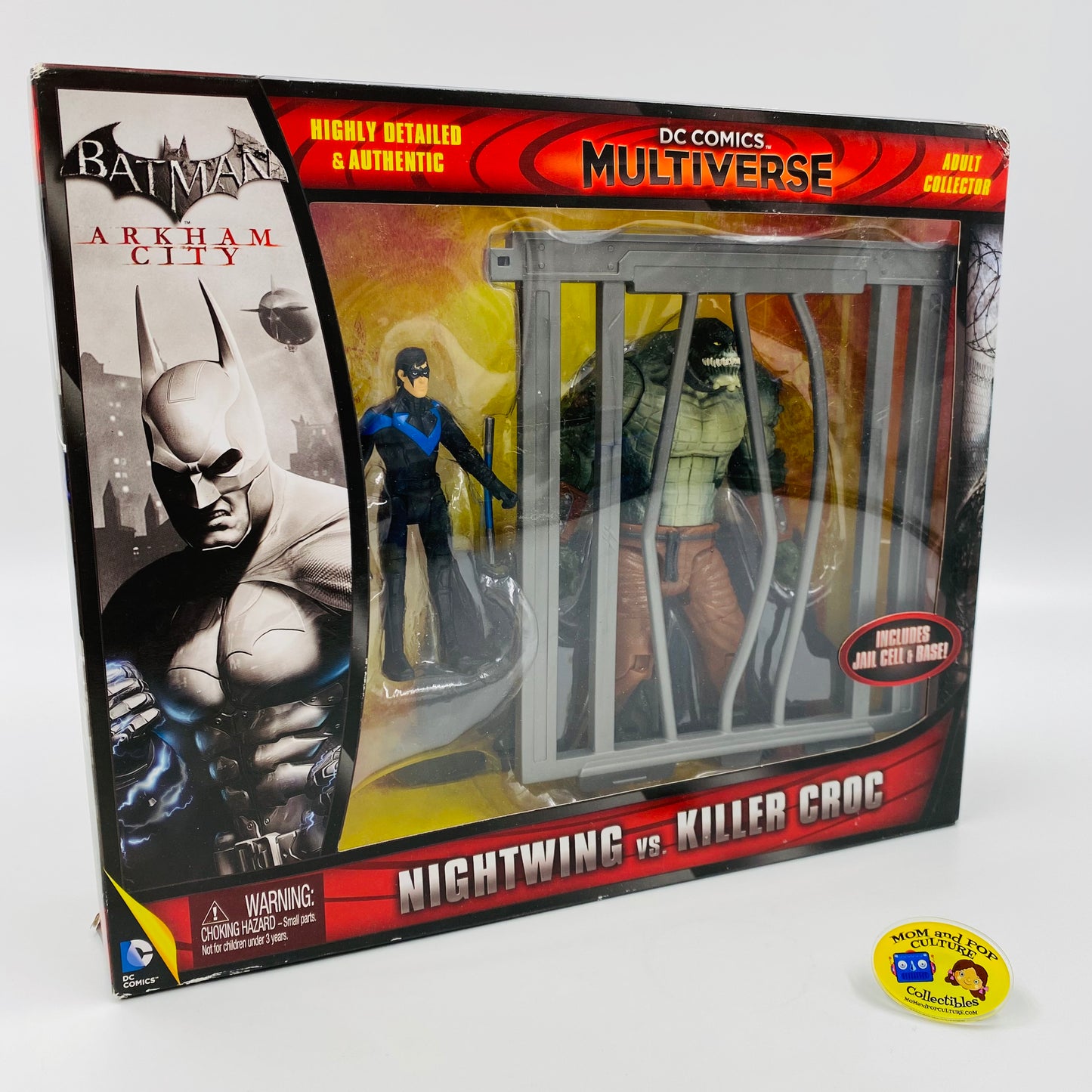 DC Comics Multiverse Batman Arkham City Nightwing VS Killer Croc boxed action figures (2014) Mattel