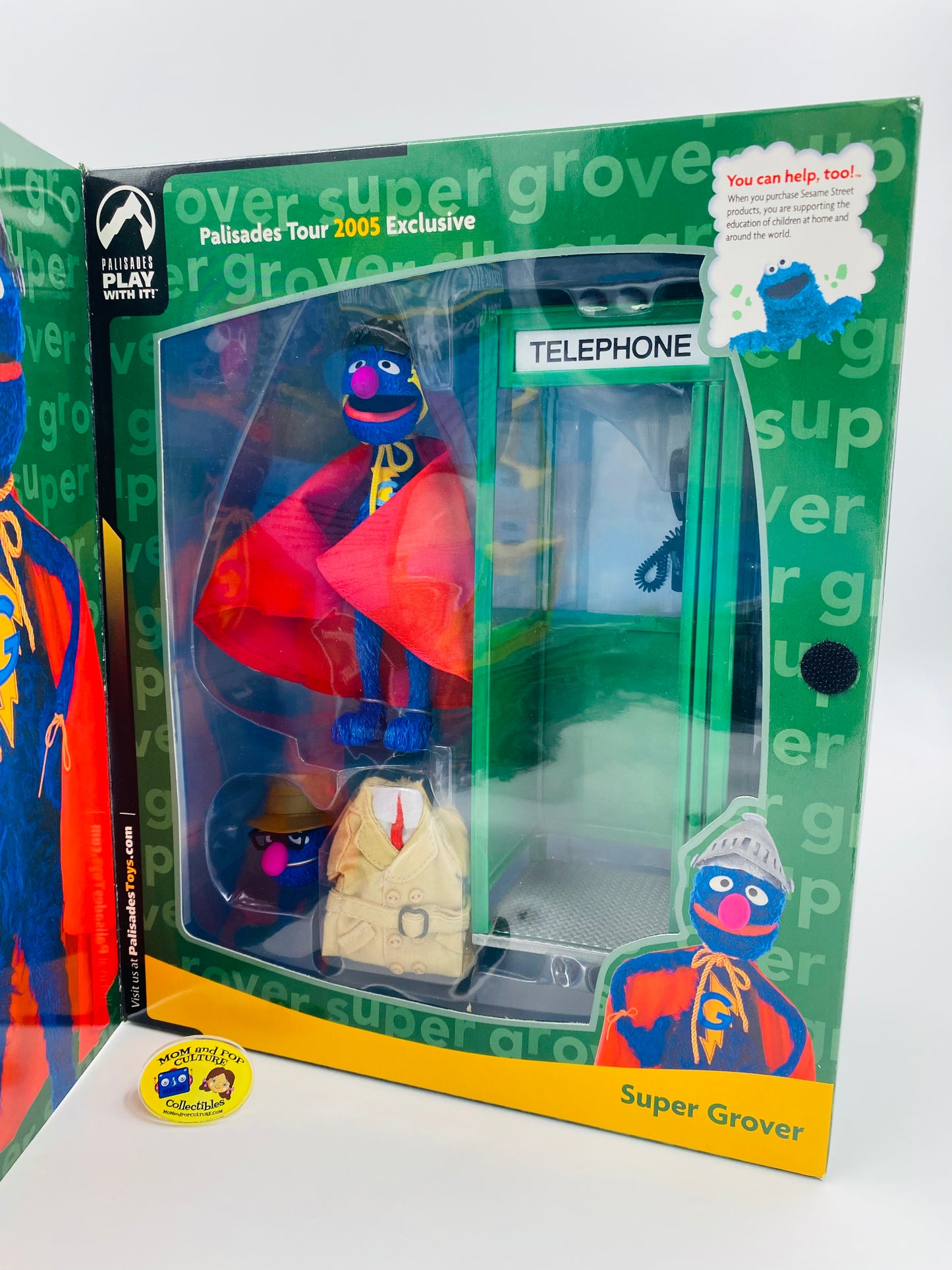 Sesame Street Super Grover boxed 6” action figure (2005) Palisades
