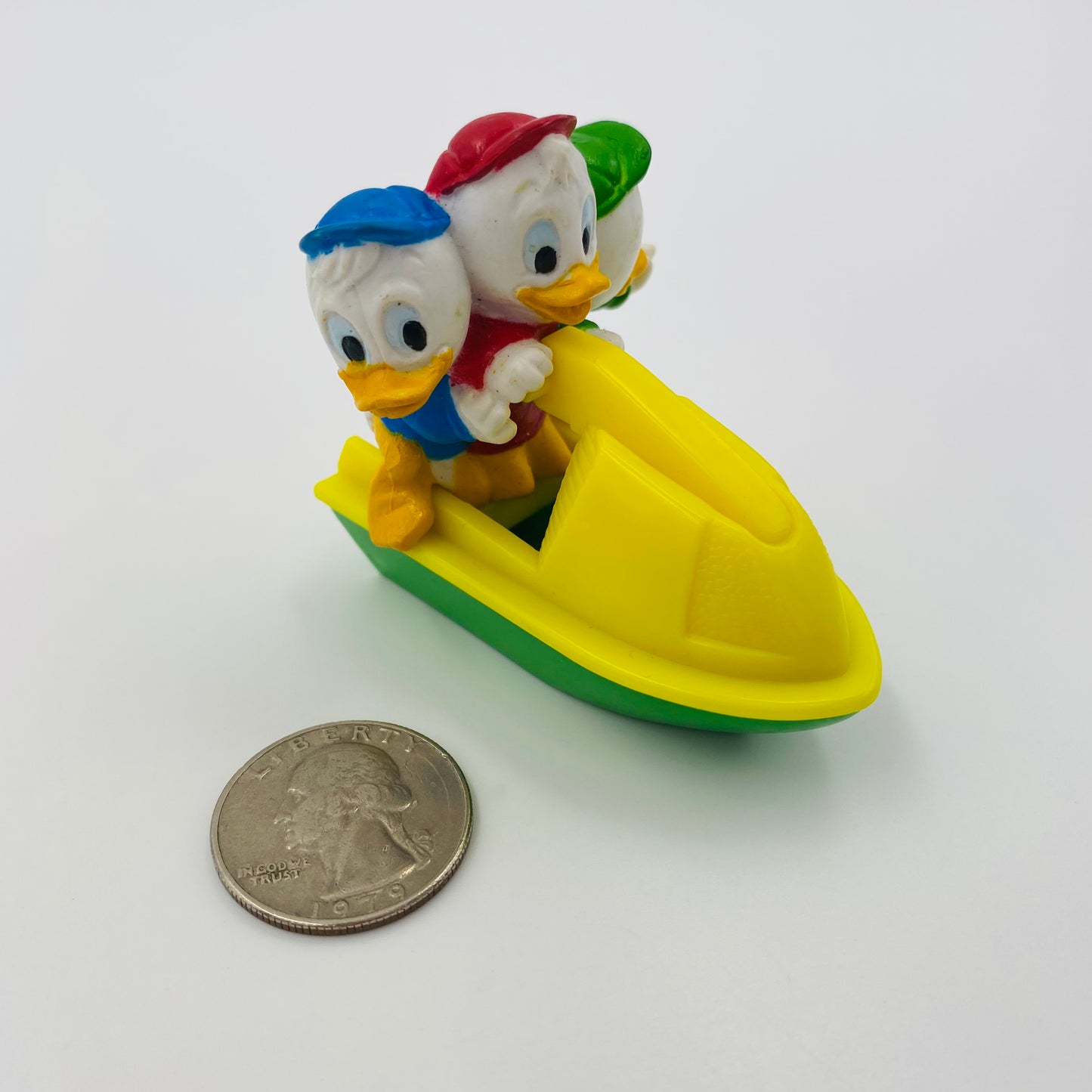 DuckTales Huey Dewey & Louie on Surf Ski (without wheels) McDonald's Happy Meal toy (1988) loose