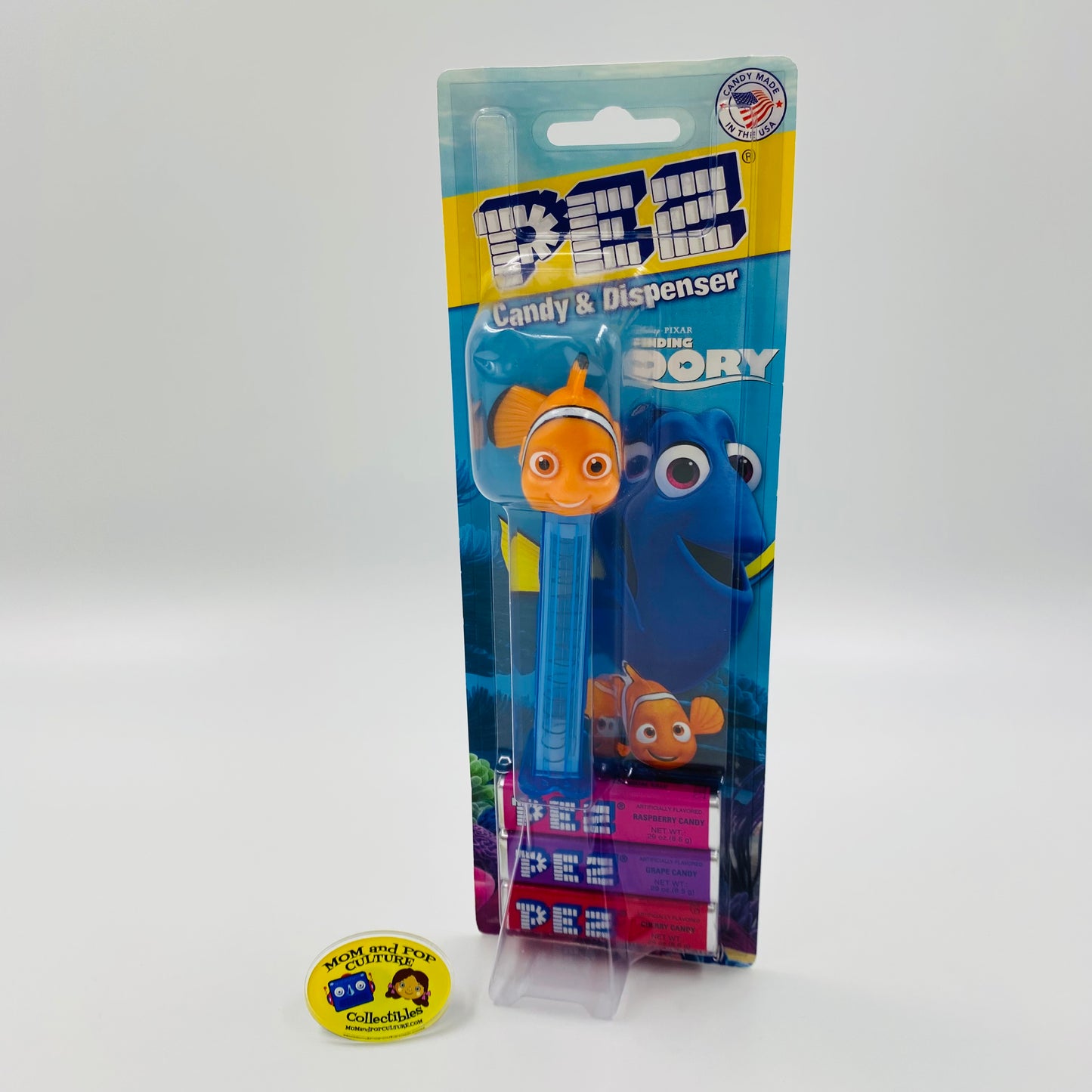 Finding Dory Nemo clear stem PEZ dispenser (2016) carded 7.5 China