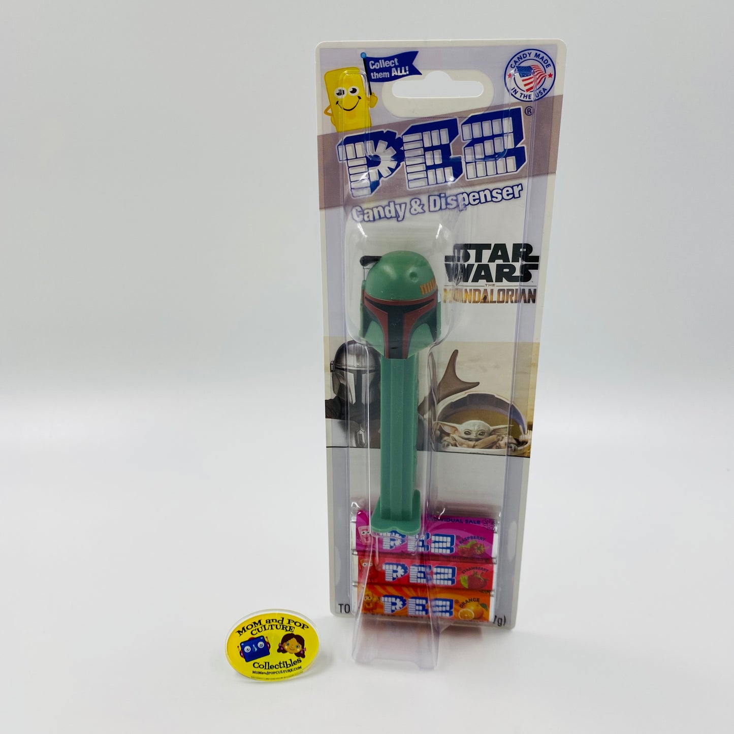 Star Wars The Mandalorian Boba Fett PEZ dispenser (2022) carded 7.5 China