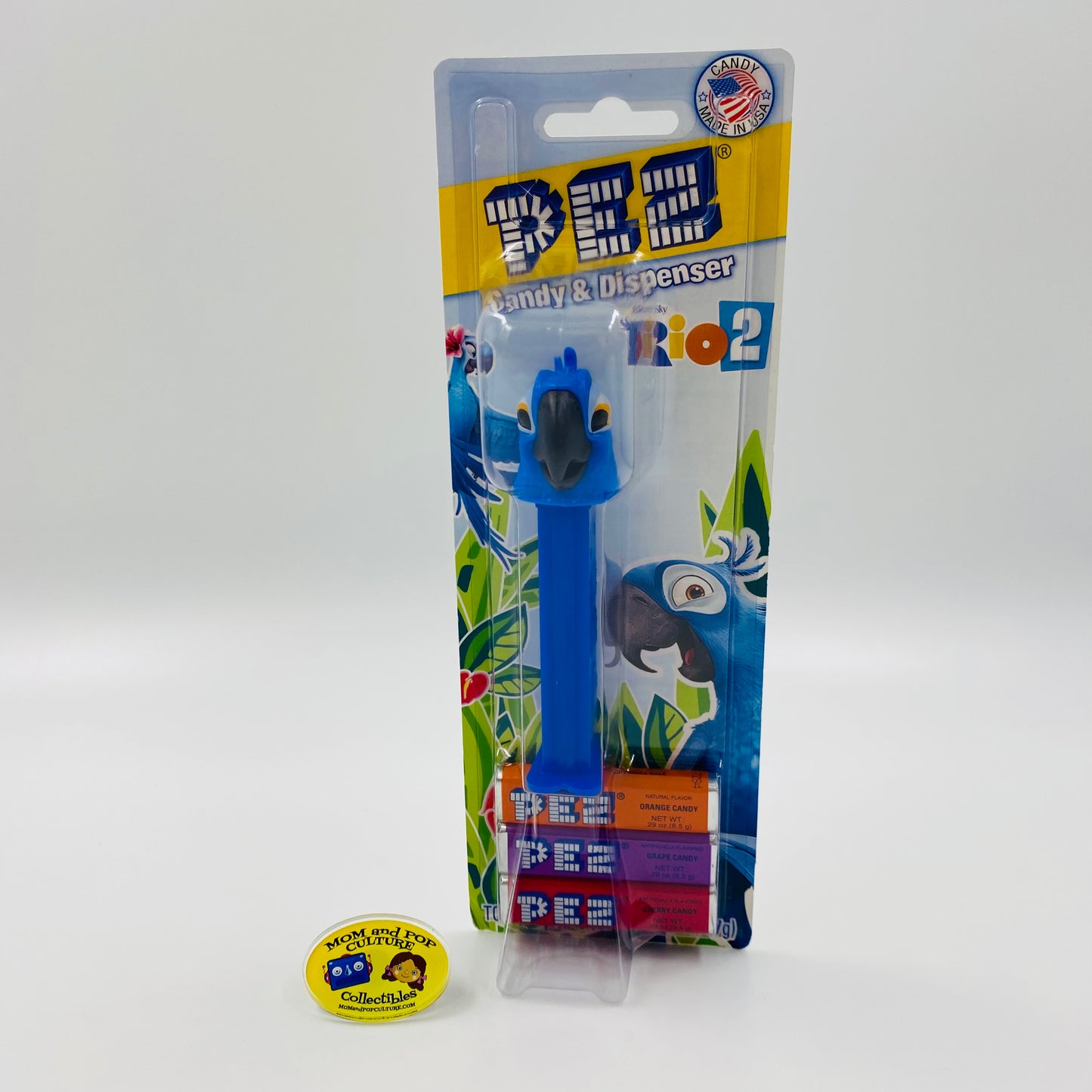 Rio 2 Blue PEZ dispenser (2014) carded 7.5 Hungary
