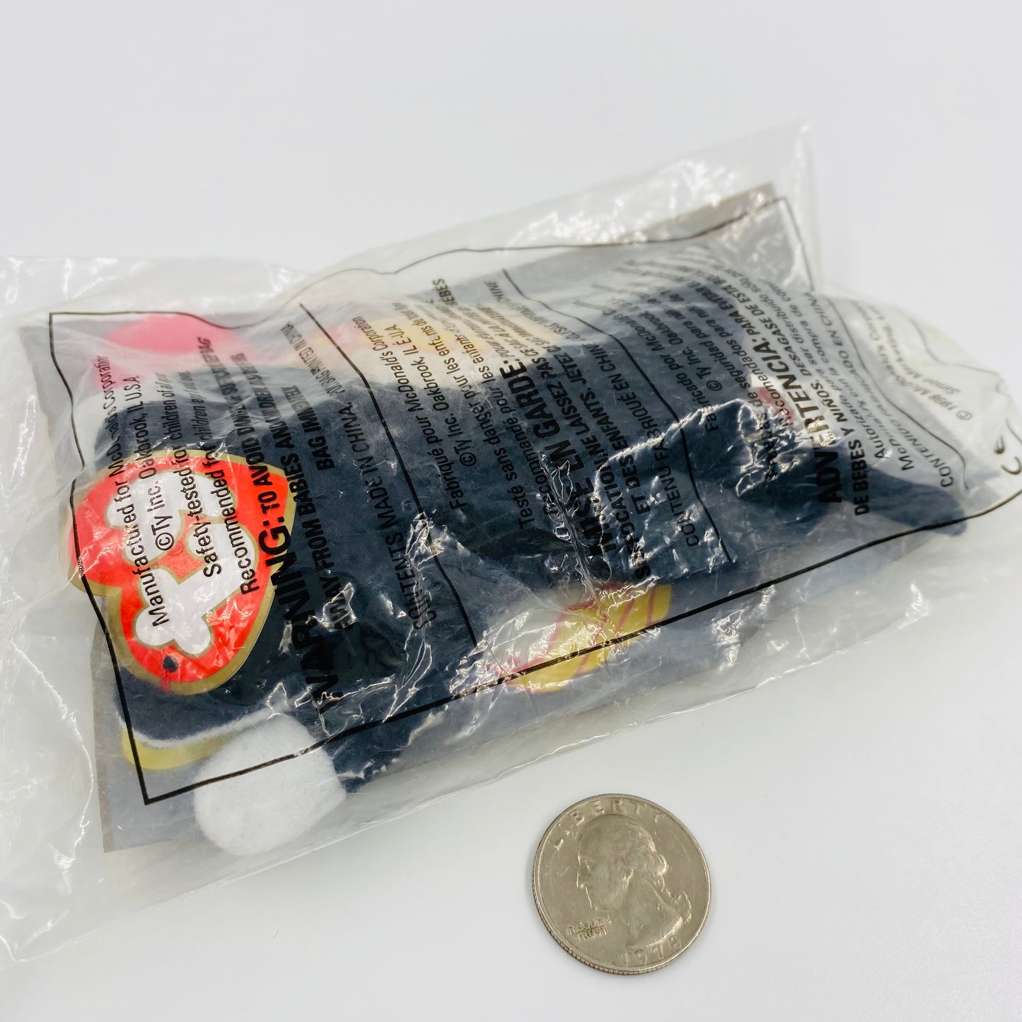 Teenie Beanie Babies Zip the Cat McDonald's Happy Meal bean bag plush toy animal (1998) bagged