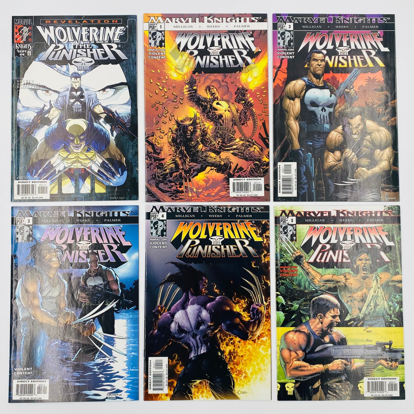 Wolverine & Punisher Fun Pack: Wolverine and the Punisher Damaging Evidence #1-3 (1993) Wolverine The Punisher Revelation #1-4 (1999) Wolverine Punisher #1-5 (2004) Marvel/Marvel Knights