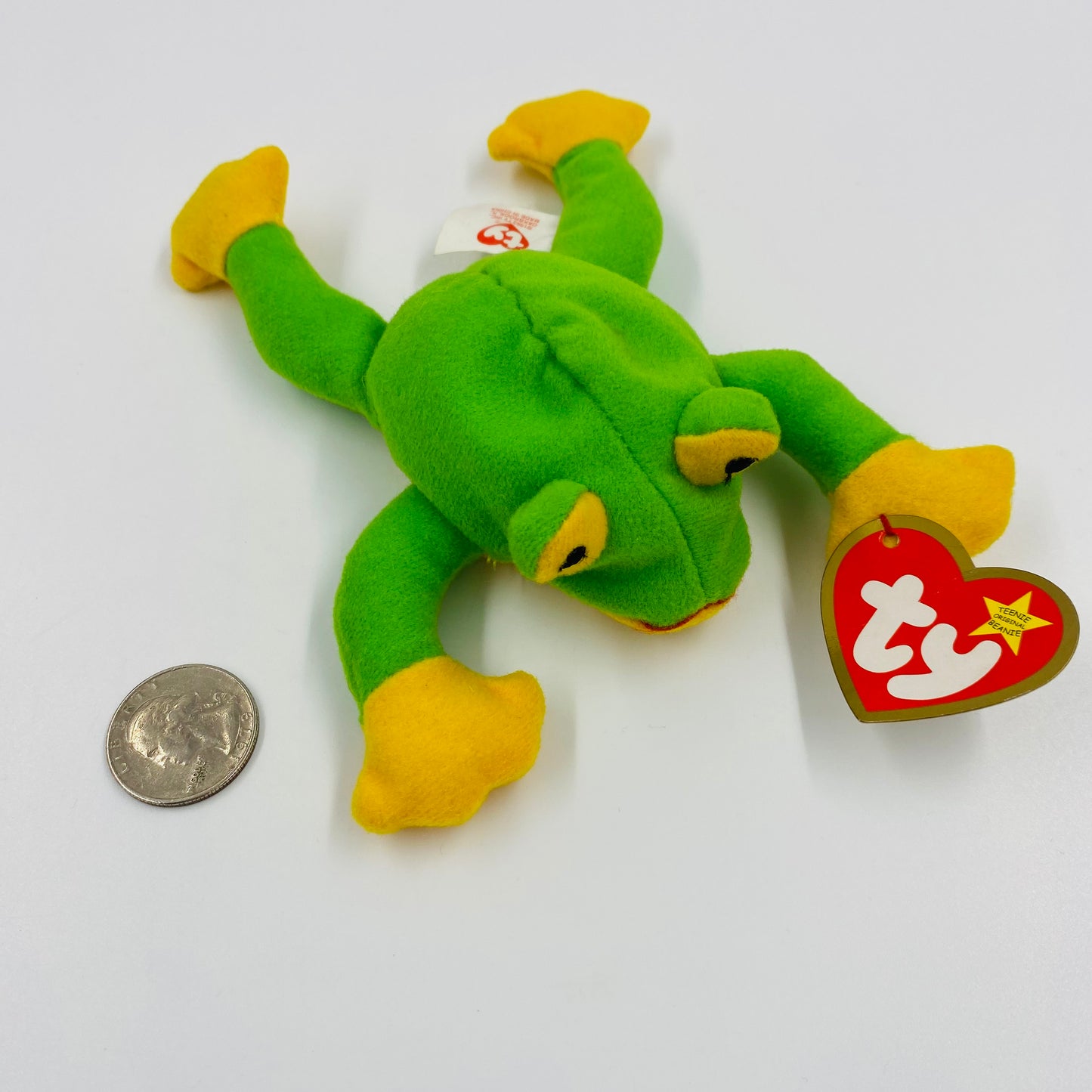 Teenie Beanie Babies Smoochy the Frog McDonald's Happy Meal bean bag plush toy animal (1999) loose