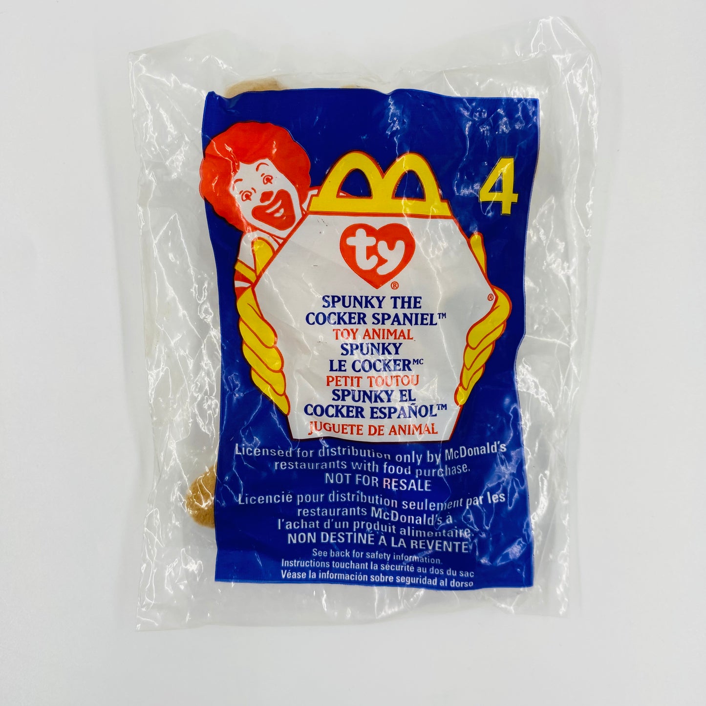 Teenie Beanie Babies Spunky the Cocker Spaniel McDonald's Happy Meal bean bag plush toy animal (1999) bagged