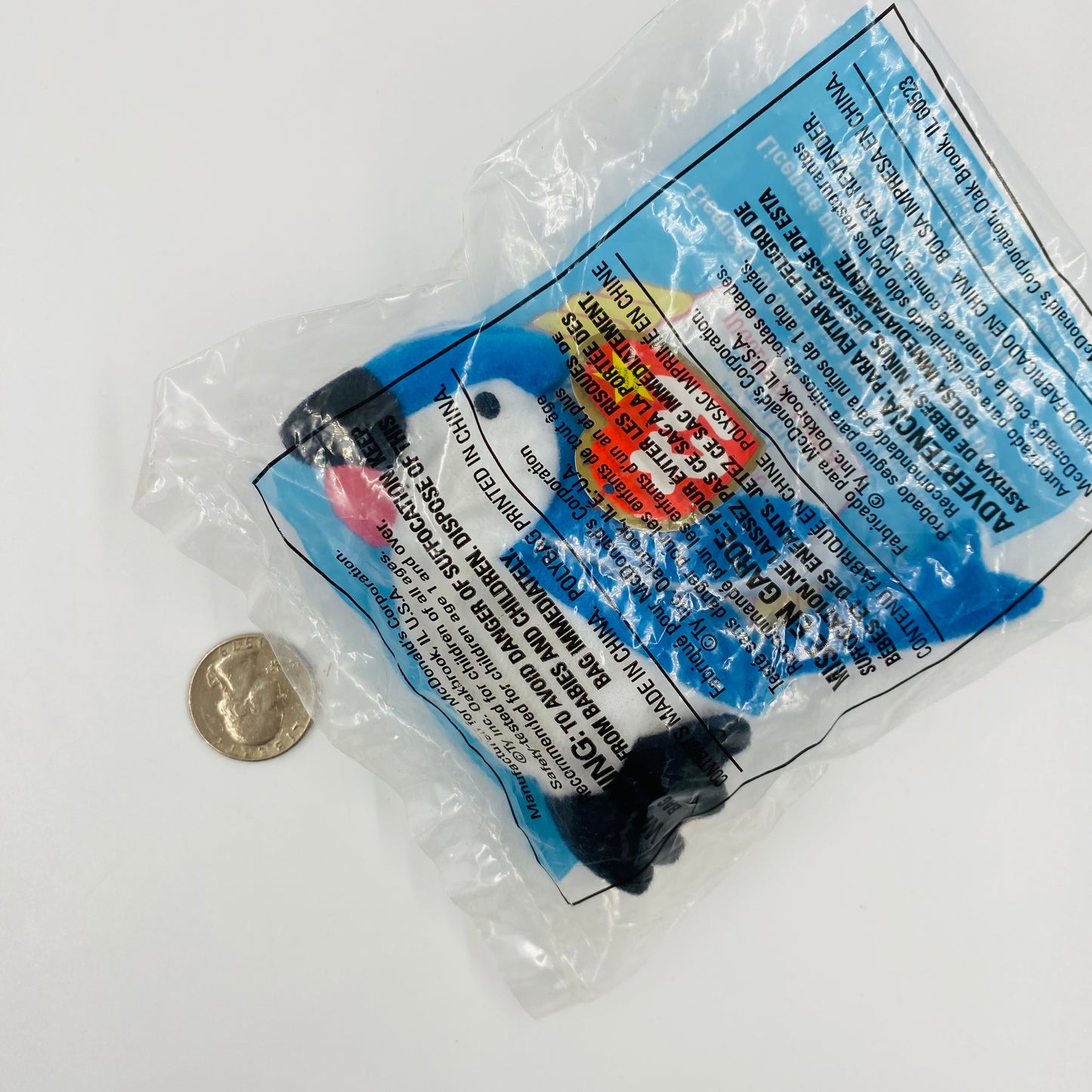 Teenie Beanie Babies Rocket the Blue Jay McDonald's Happy Meal bean bag plush toy animal (1999) bagged