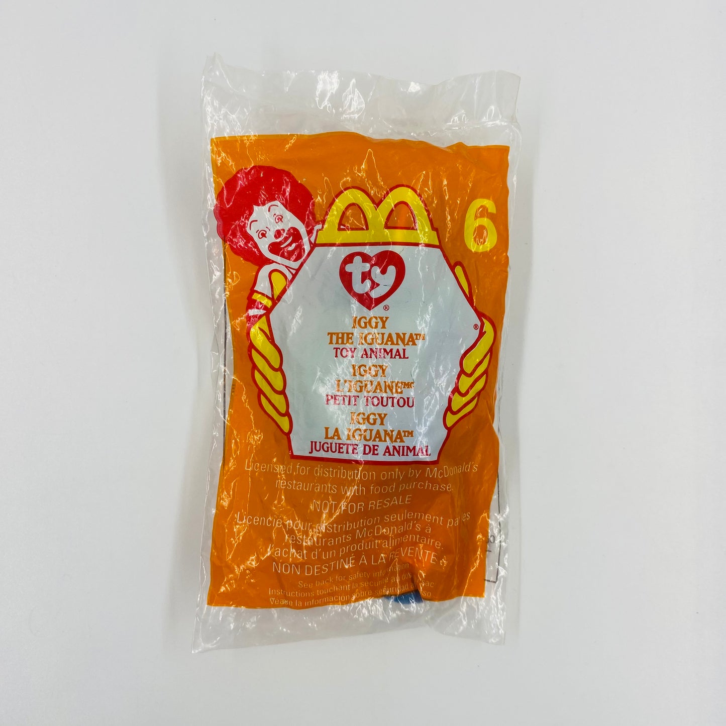 Teenie Beanie Babies Iggy the Iguana McDonald's Happy Meal bean bag plush toy animal (1999) bagged
