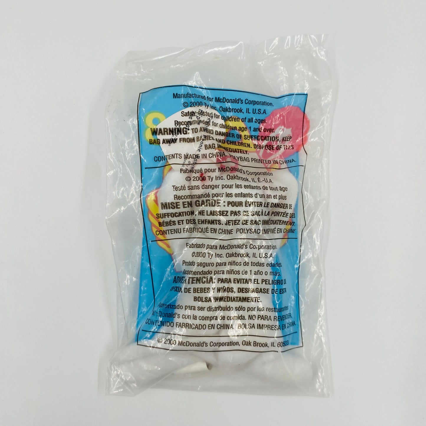 Teenie Beanie Babies Flip the Cat McDonald's Happy Meal bean bag plush toy animal (2000) bagged
