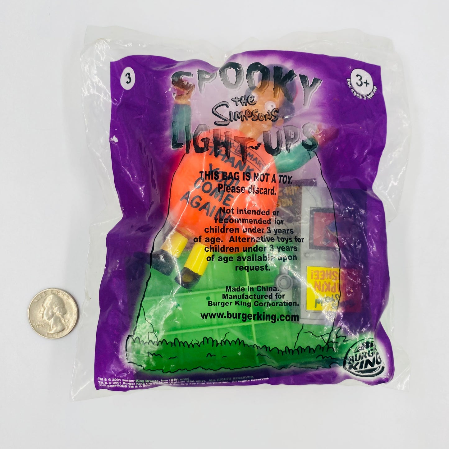 The Simpsons Spooky Light-Ups Apu Burger King Kids' Meals toy (2001) bagged