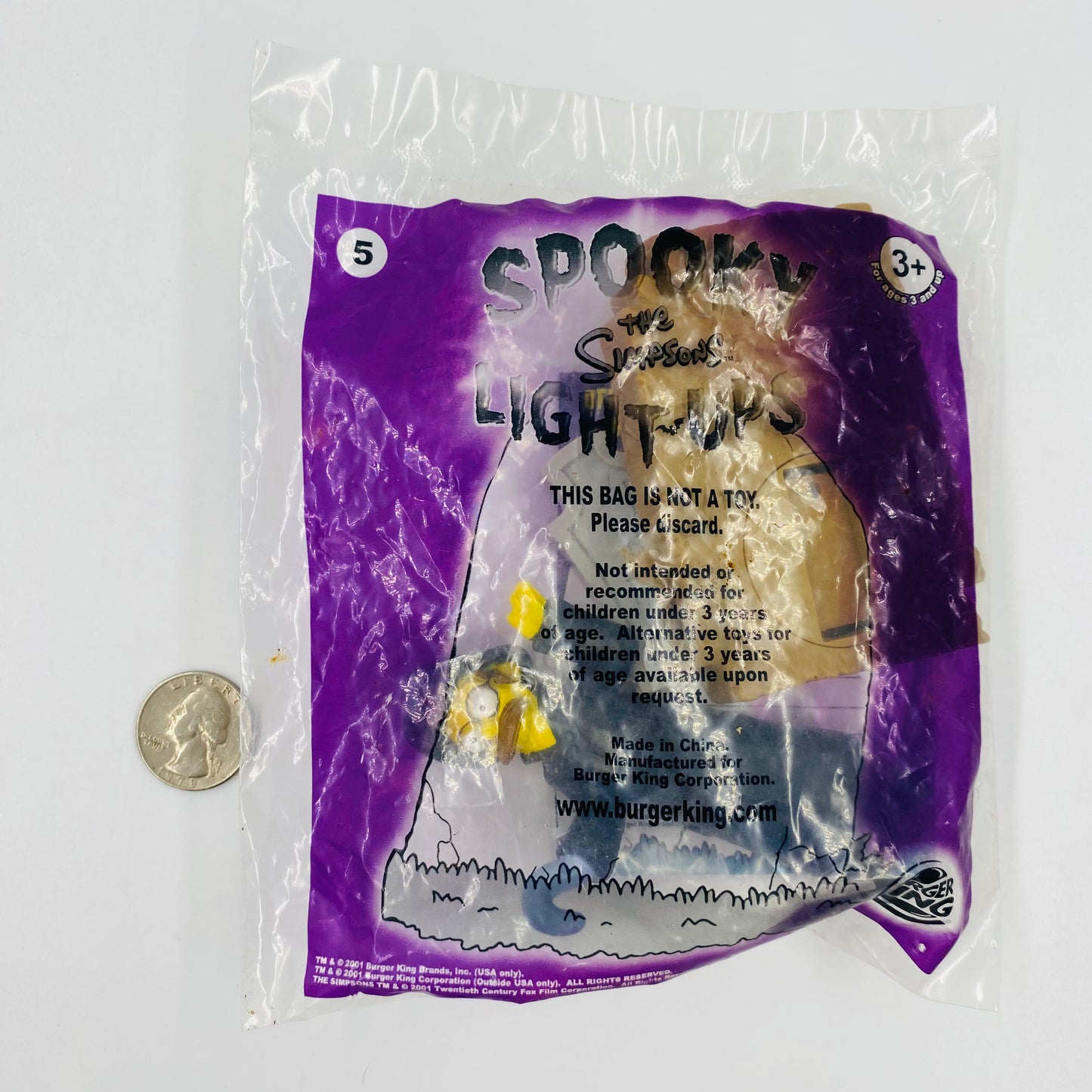 The Simpsons Spooky Light-Ups Ned Flanders Burger King Kids' Meals toy (2001) bagged
