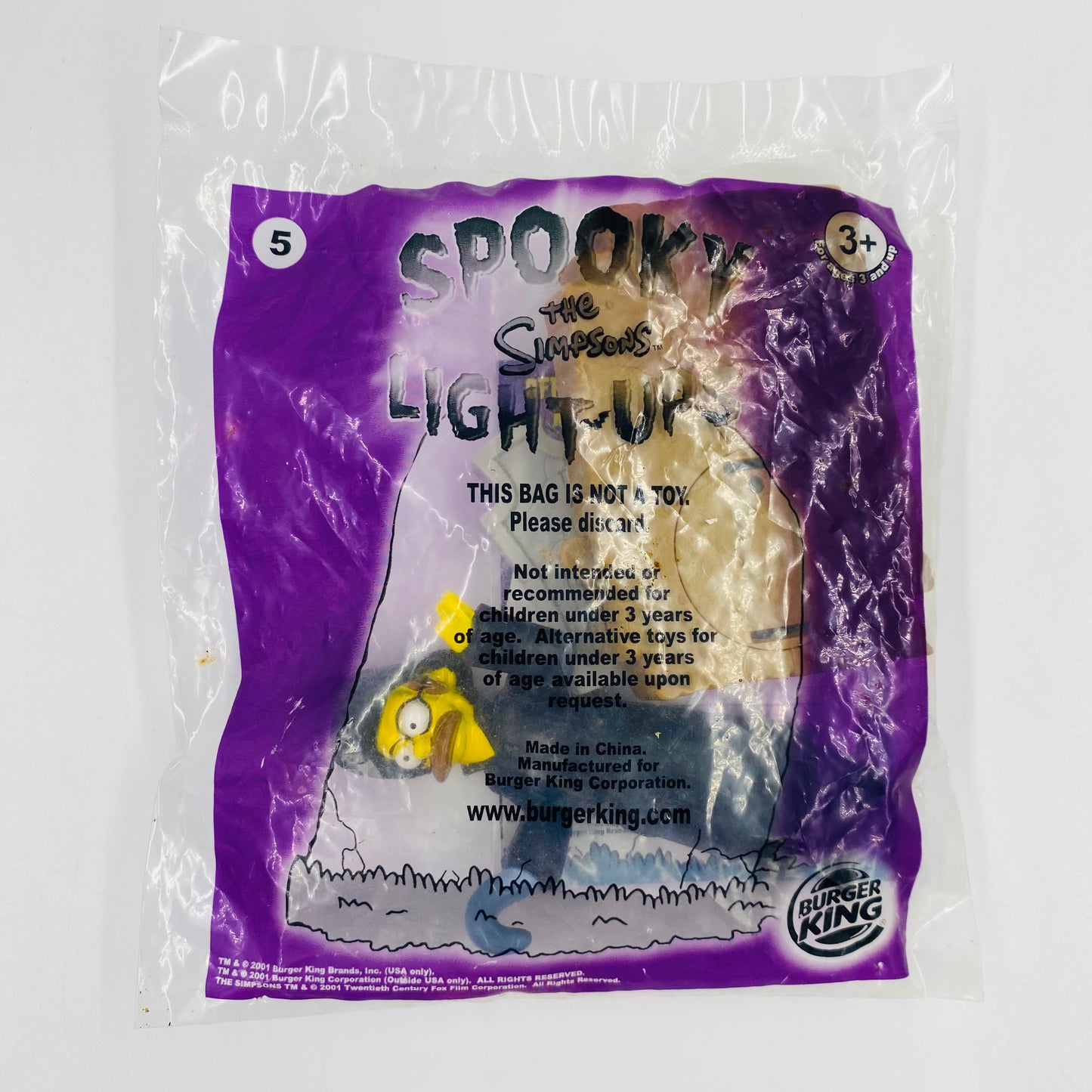 The Simpsons Spooky Light-Ups Ned Flanders Burger King Kids' Meals toy (2001) bagged