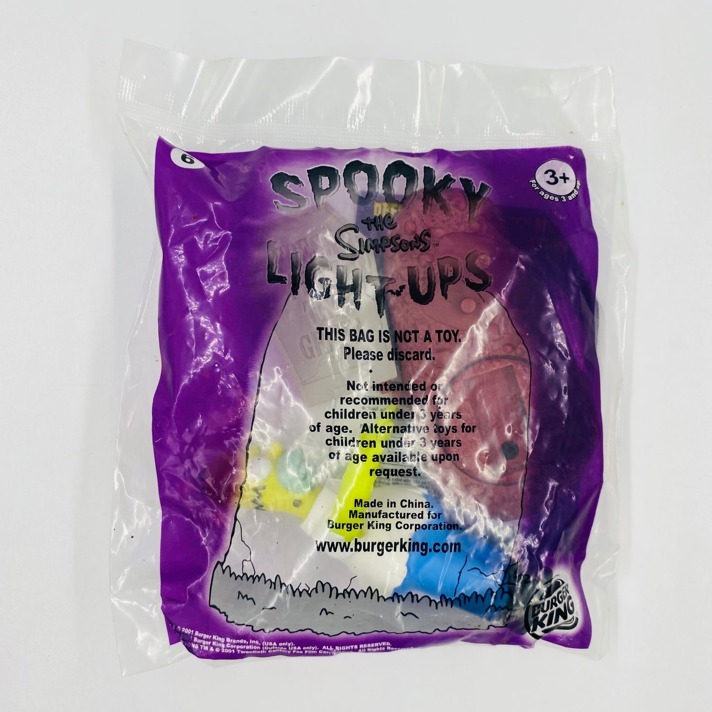 The Simpsons Spooky Light-Ups Homer Simpson Burger King Kids' Meals toy (2001) bagged