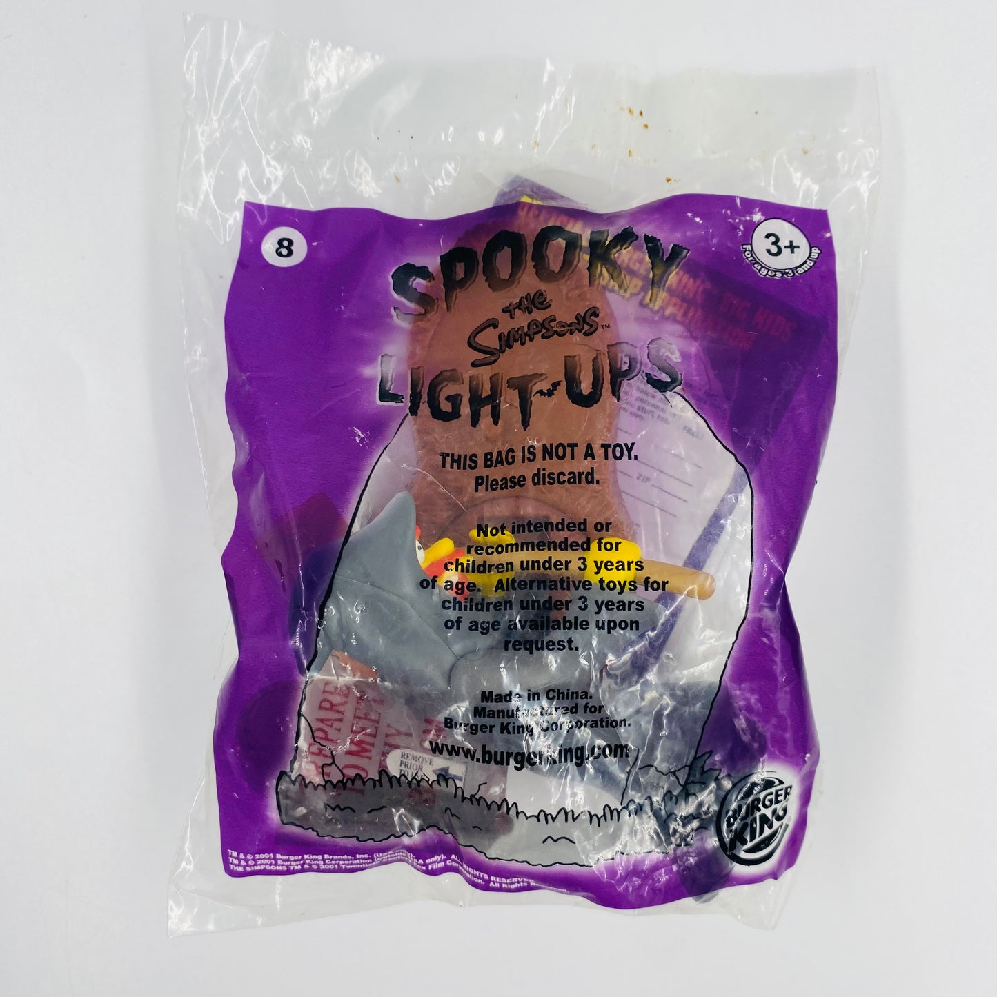 The Simpsons Spooky Light-Ups Groundskeeper Willie Burger King Kids' Meals toy (2001) bagged