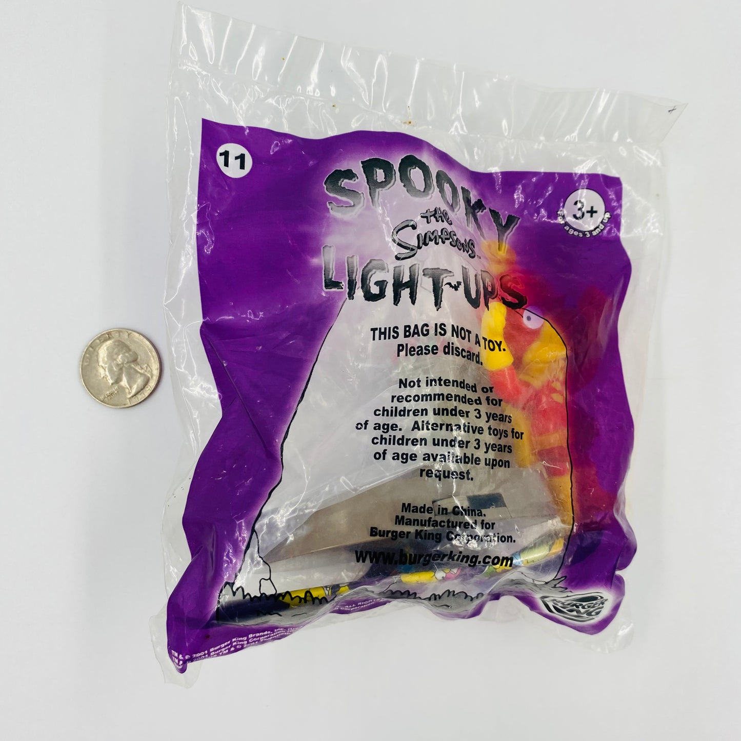 The Simpsons Spooky Light-Ups Milhouse Burger King Kids' Meals toy (2001) bagged