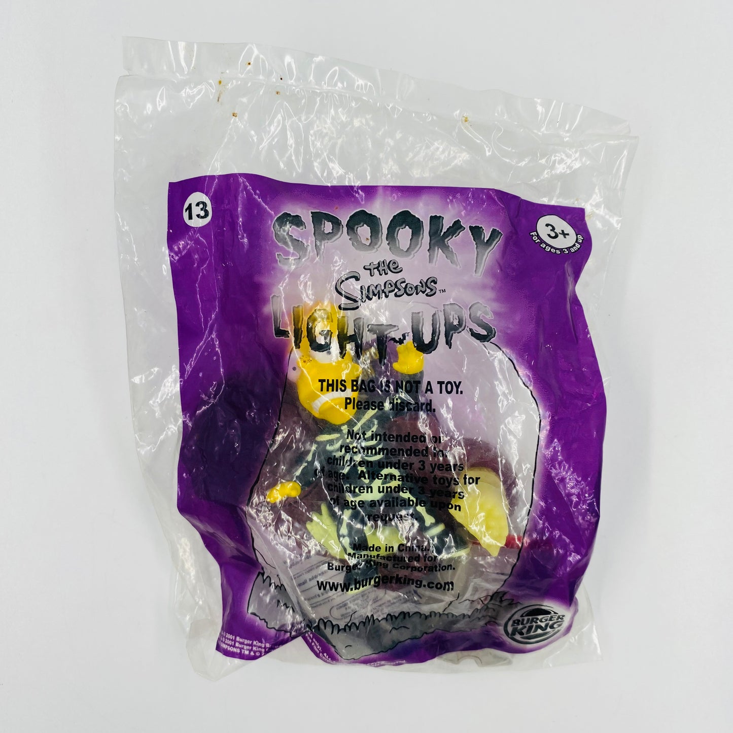 The Simpsons Spooky Light-Ups Bart Simpson Burger King Kids' Meals toy (2001) bagged